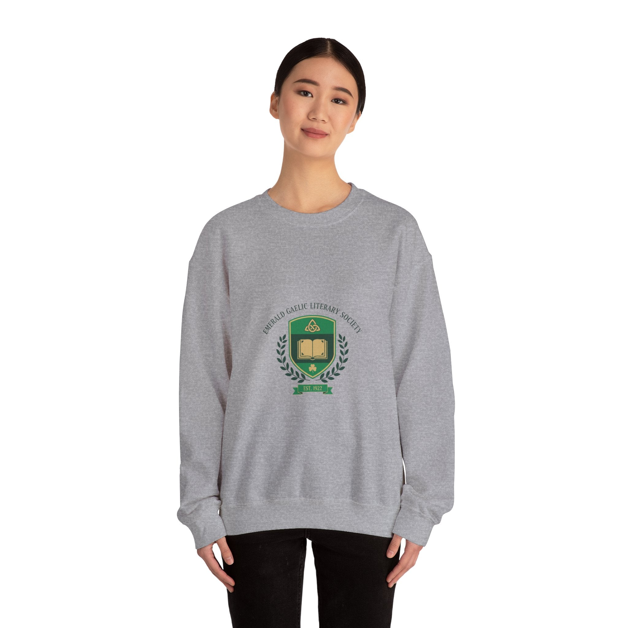 Celtic Crest Gaelic Library Sweatshirt | Irish Heritage Logo, Knotwork