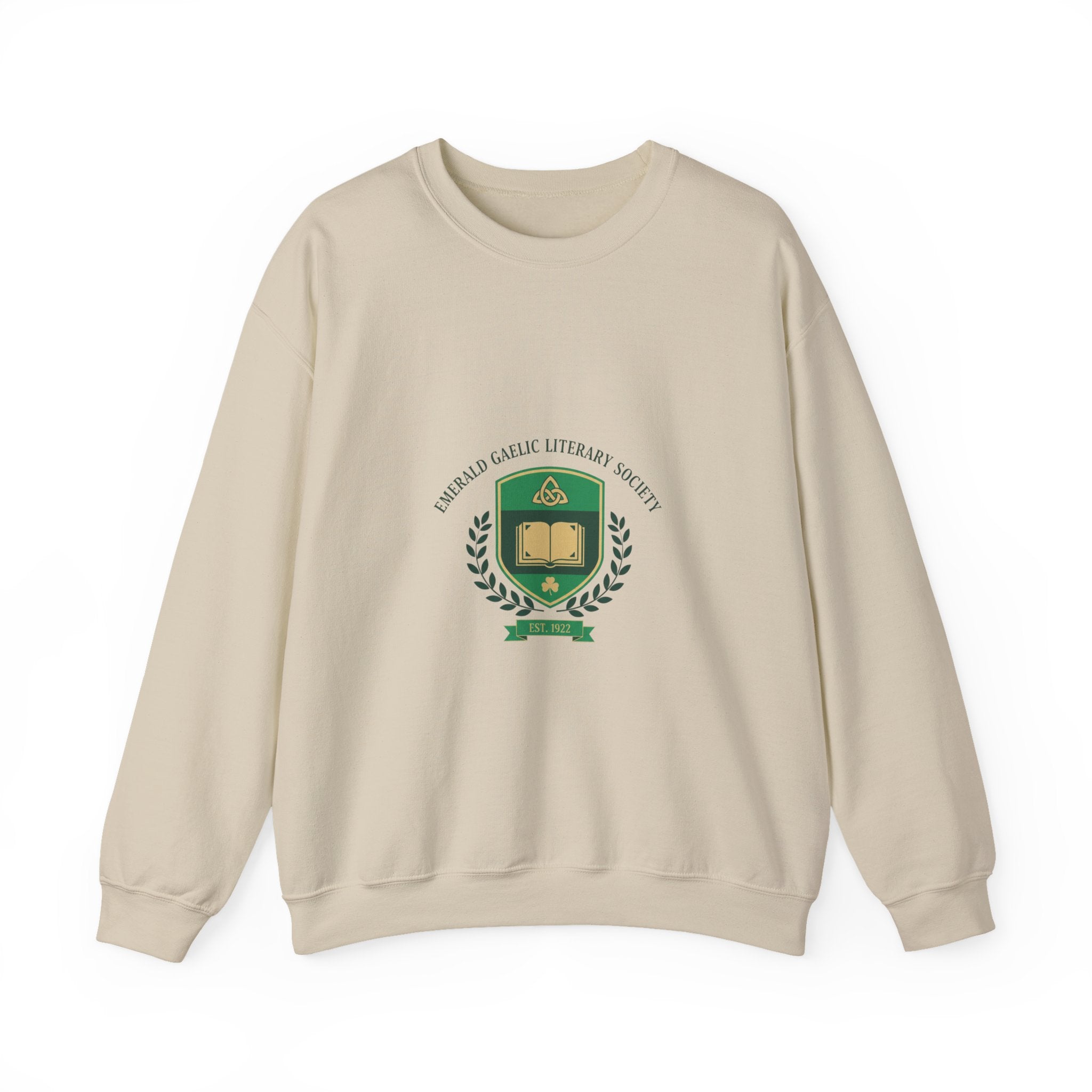 Celtic Crest Gaelic Library Sweatshirt | Irish Heritage Logo, Knotwork